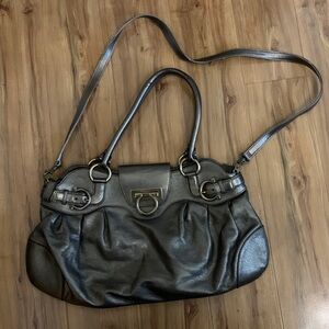 Genuine Salvatore Ferragamo Gold Leather Women's Bag